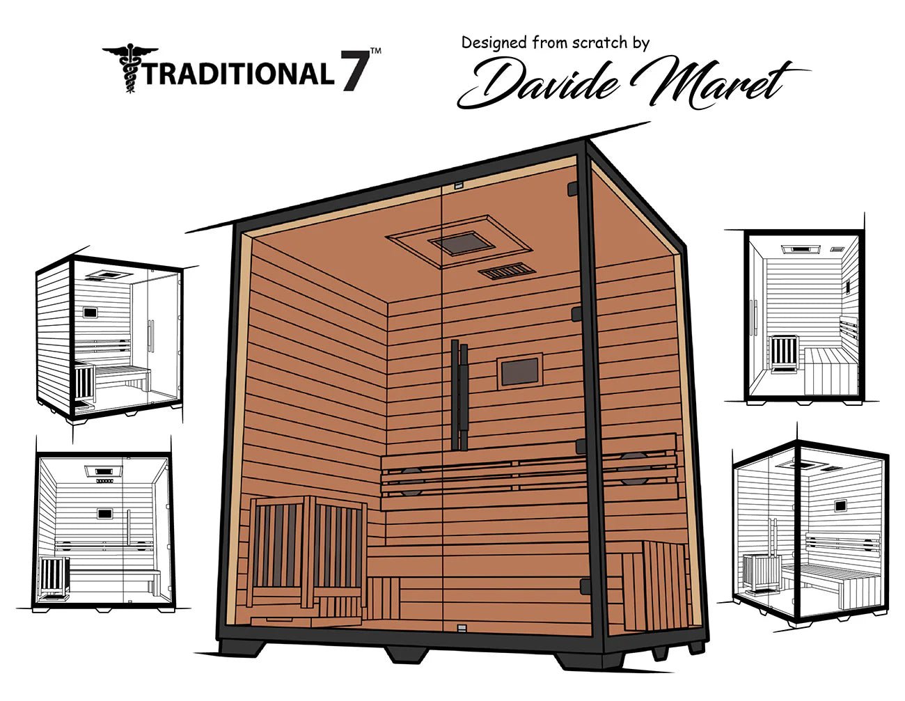 Medical Sauna 3 Person Home Steam Sauna | Traditional 7™ - Traditional Sauna