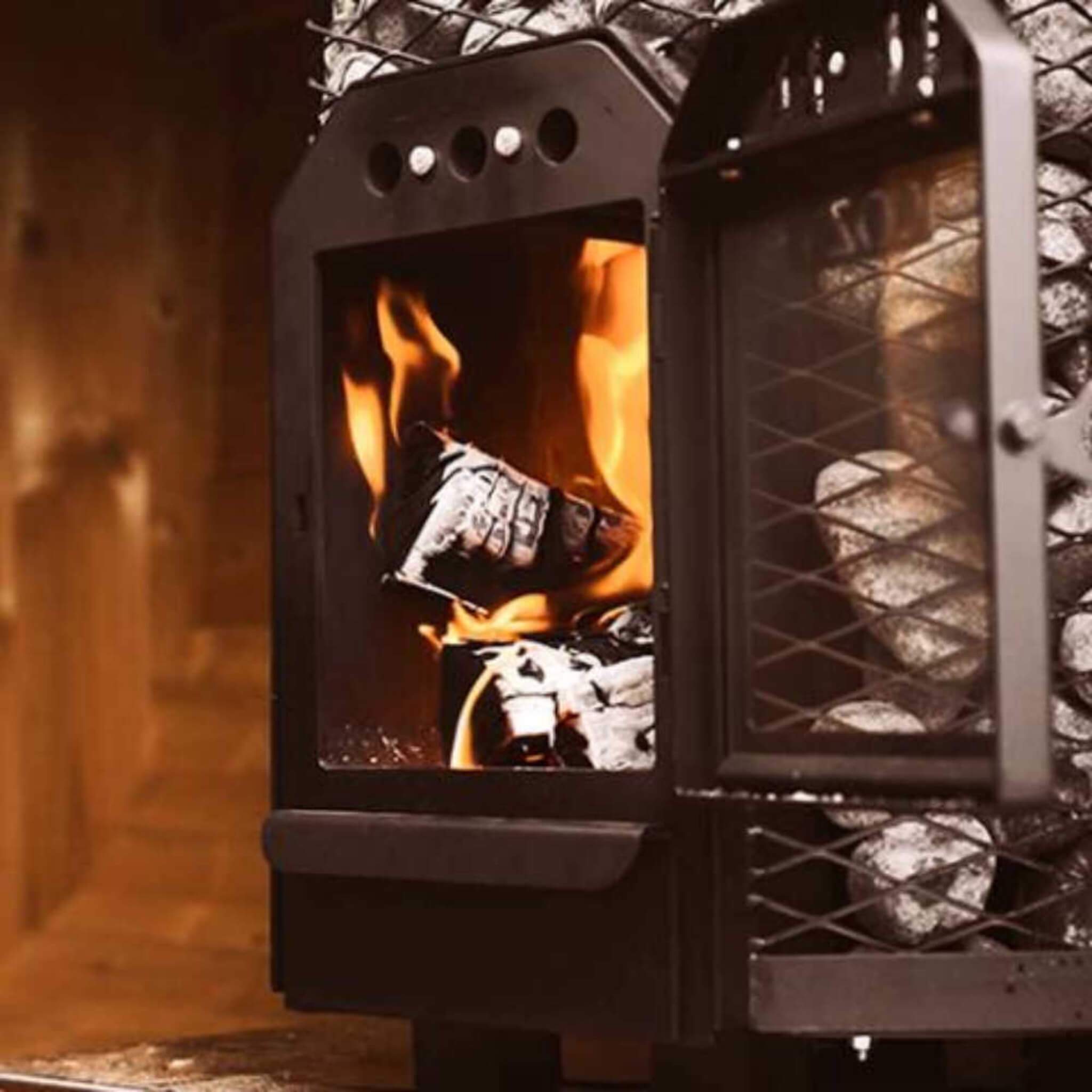 COZY HEAT Cozy Heat Wood-Burning Floor Mount Sauna Stove With Chimney Kit And Sauna Stones - Wood-Burning Sauna Heater
