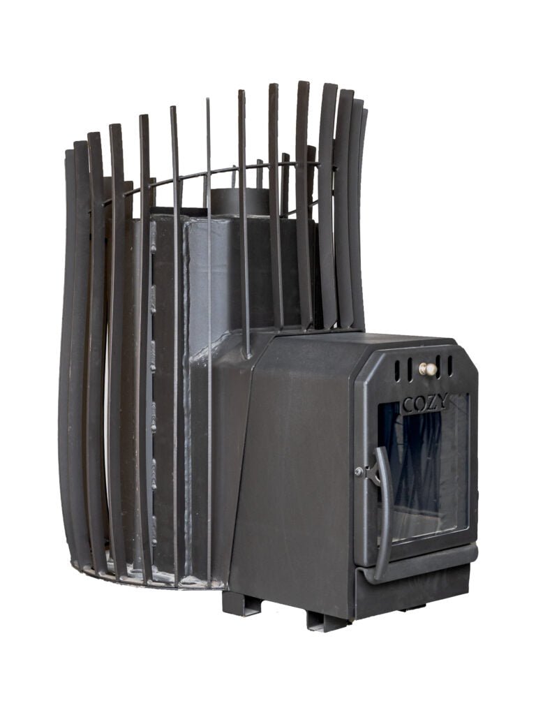 COZY HEAT COZY SW-TW Thru-Wall Wood Burning Sauna Stove With Sauna Stones - Wood-Burning Sauna Heater