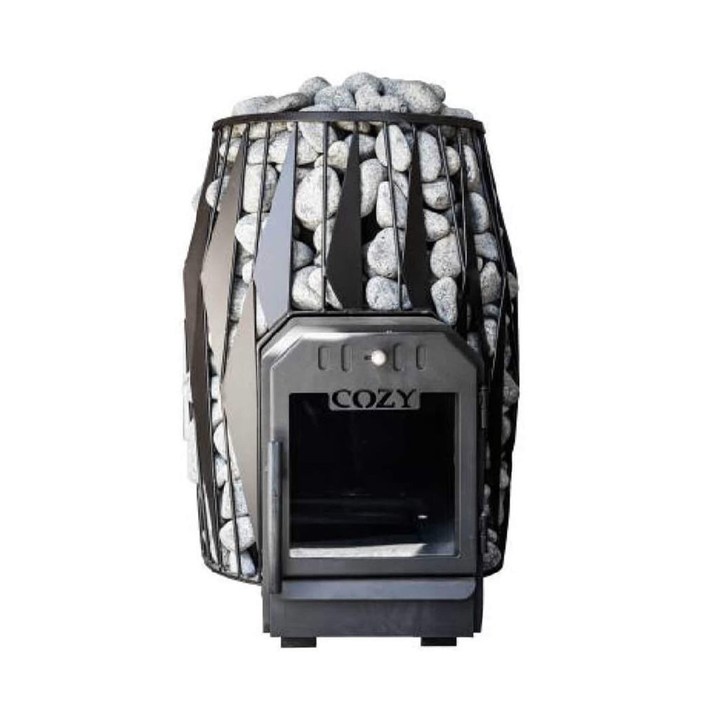COZY HEAT COZY HEAT OG-TW Thru-Wall Sauna Stove With Sauna Stones - Wood-Burning Sauna Heater