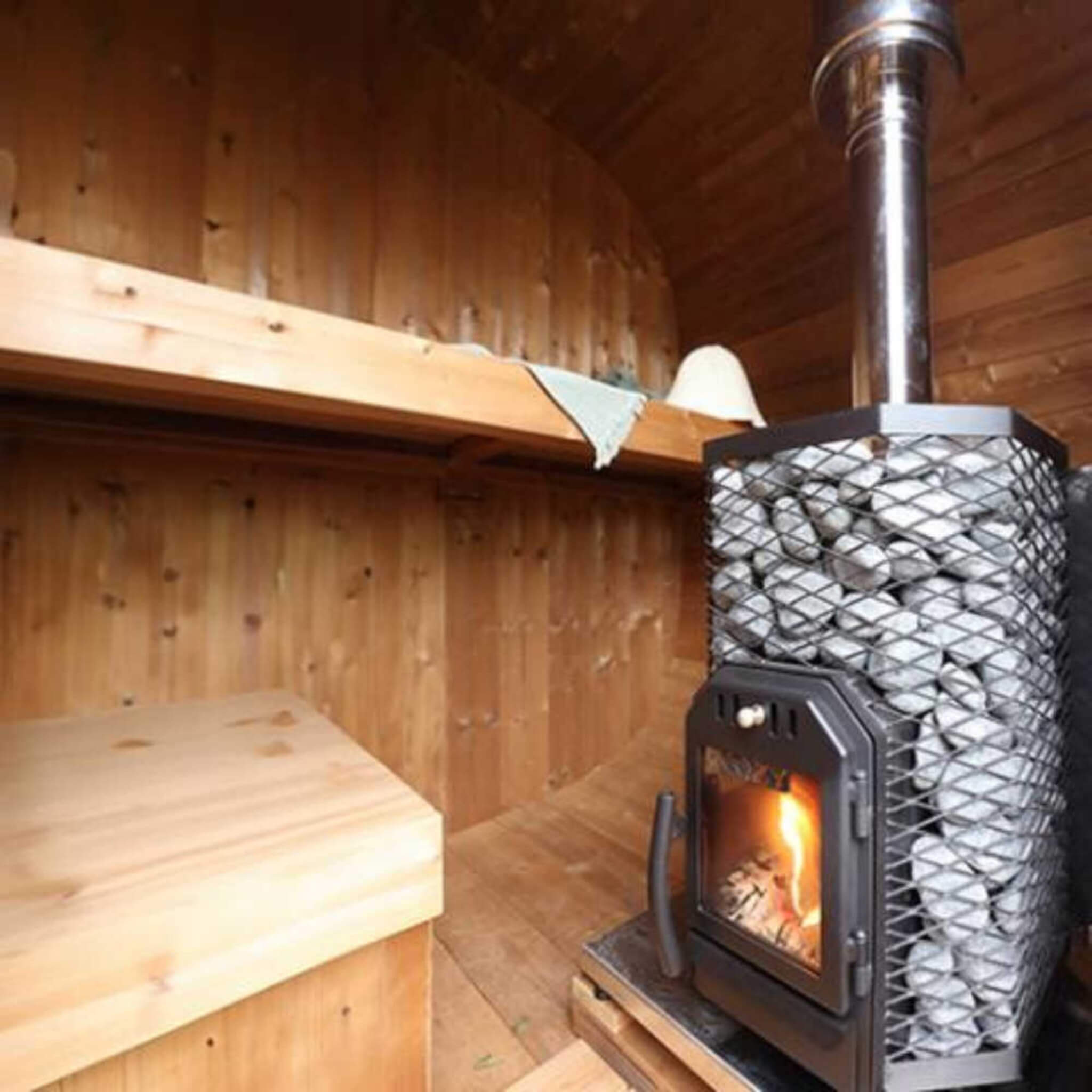 COZY HEAT Cozy Heat Wood-Burning Floor Mount Sauna Stove With Chimney Kit And Sauna Stones - Wood-Burning Sauna Heater