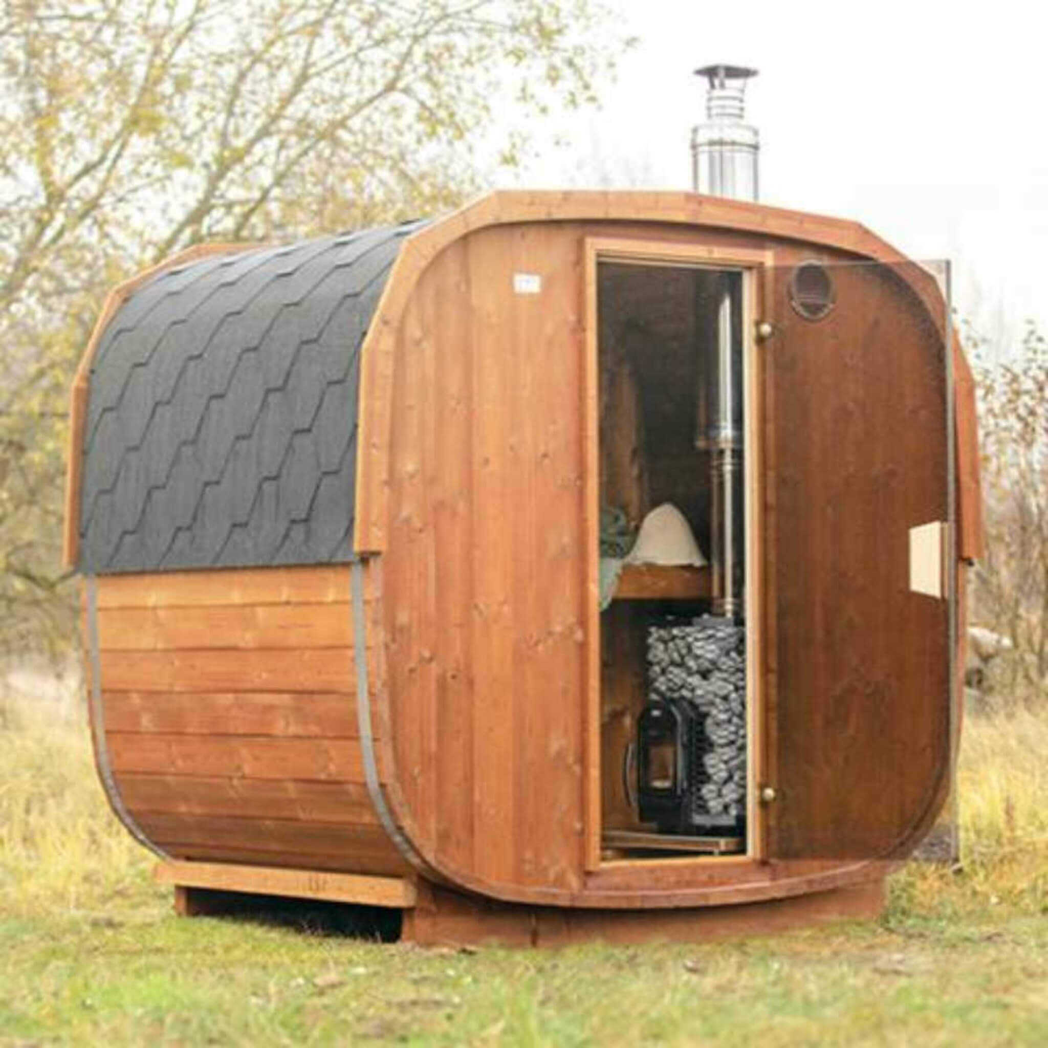COZY HEAT Cozy Heat Wood-Burning Floor Mount Sauna Stove With Chimney Kit And Sauna Stones - Wood-Burning Sauna Heater