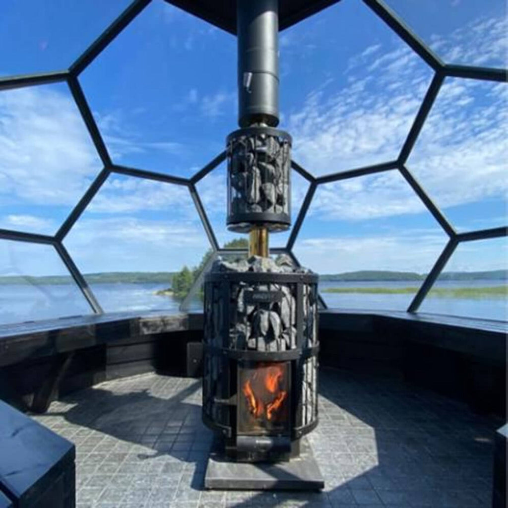 COZY HEAT Cozy Heat Wood-Burning Floor Mount Sauna Stove With Chimney Kit And Sauna Stones - Wood-Burning Sauna Heater