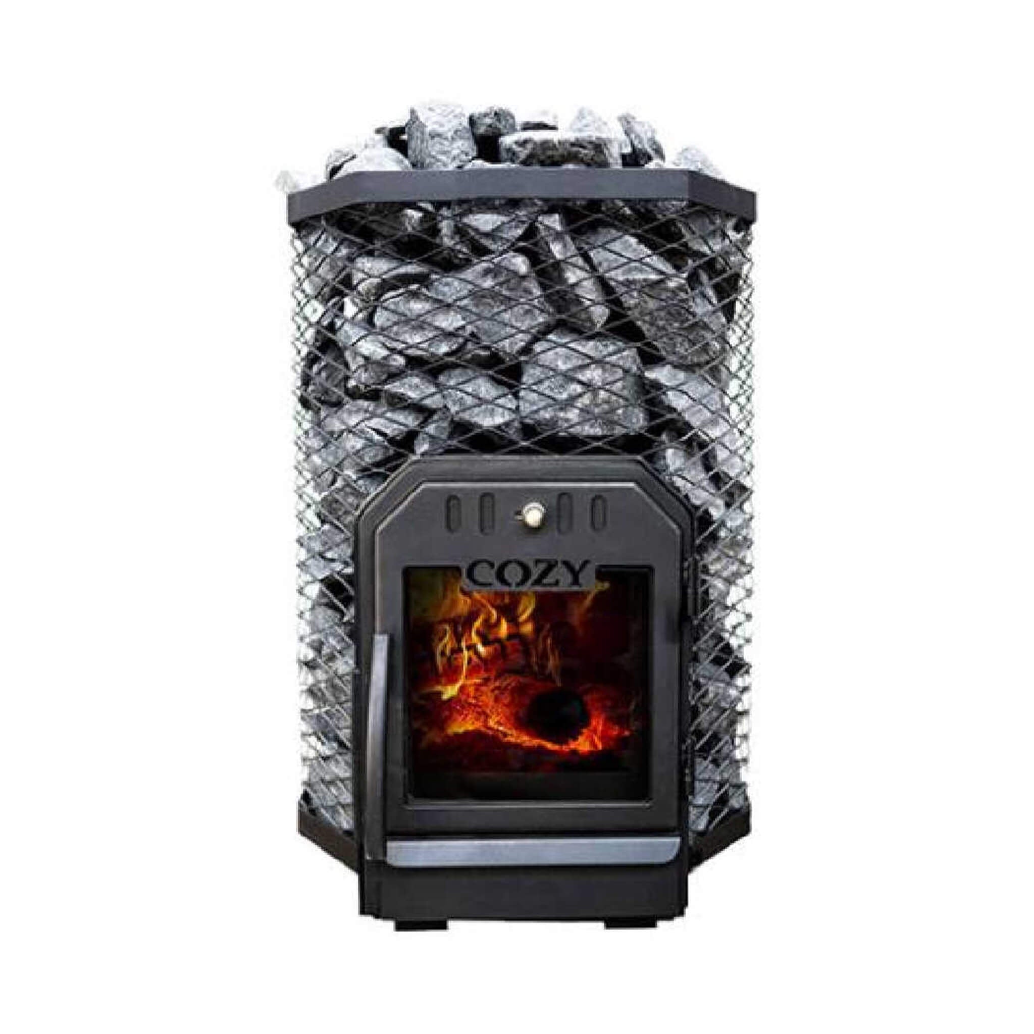 COZY HEAT Cozy Heat Wood-Burning Floor Mount Sauna Stove With Chimney Kit And Sauna Stones - Wood-Burning Sauna Heater