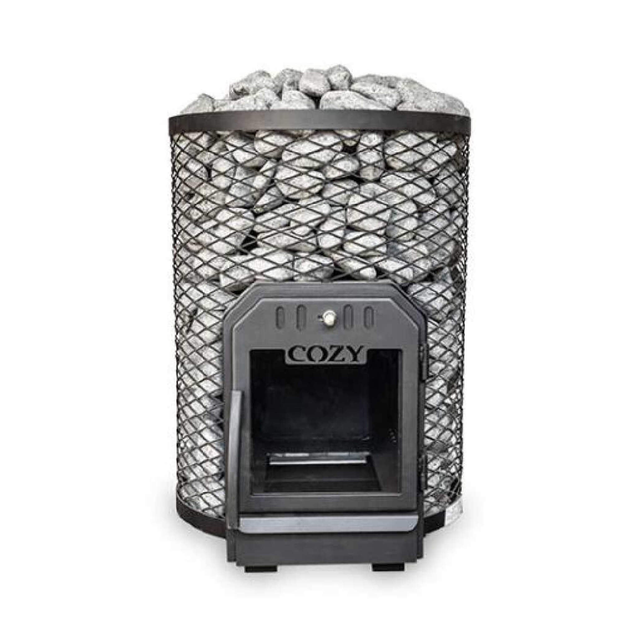 COZY HEAT COZY O Floor Mount Wood-Burning Sauna Stove With Sauna Stones - Wood-Burning Sauna Heater