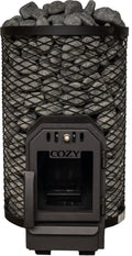 COZY HEAT COZY O-TW Thru-Wall Wood Burning Sauna Stove With Sauna Stones - Wood-Burning Sauna Heater