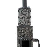 COZY HEAT COZY O-TW Thru-Wall Wood Burning Sauna Stove With Sauna Stones - Wood-Burning Sauna Heater