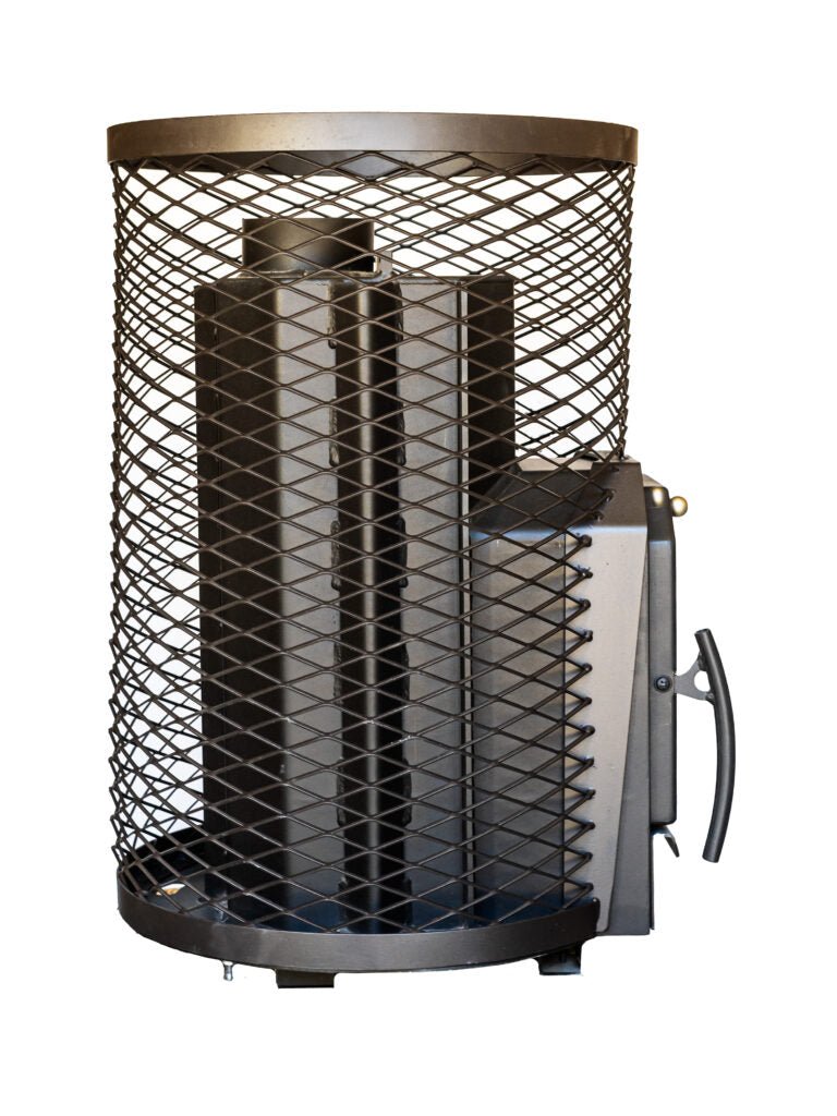 COZY HEAT COZY O-TW Thru-Wall Wood Burning Sauna Stove With Sauna Stones - Wood-Burning Sauna Heater
