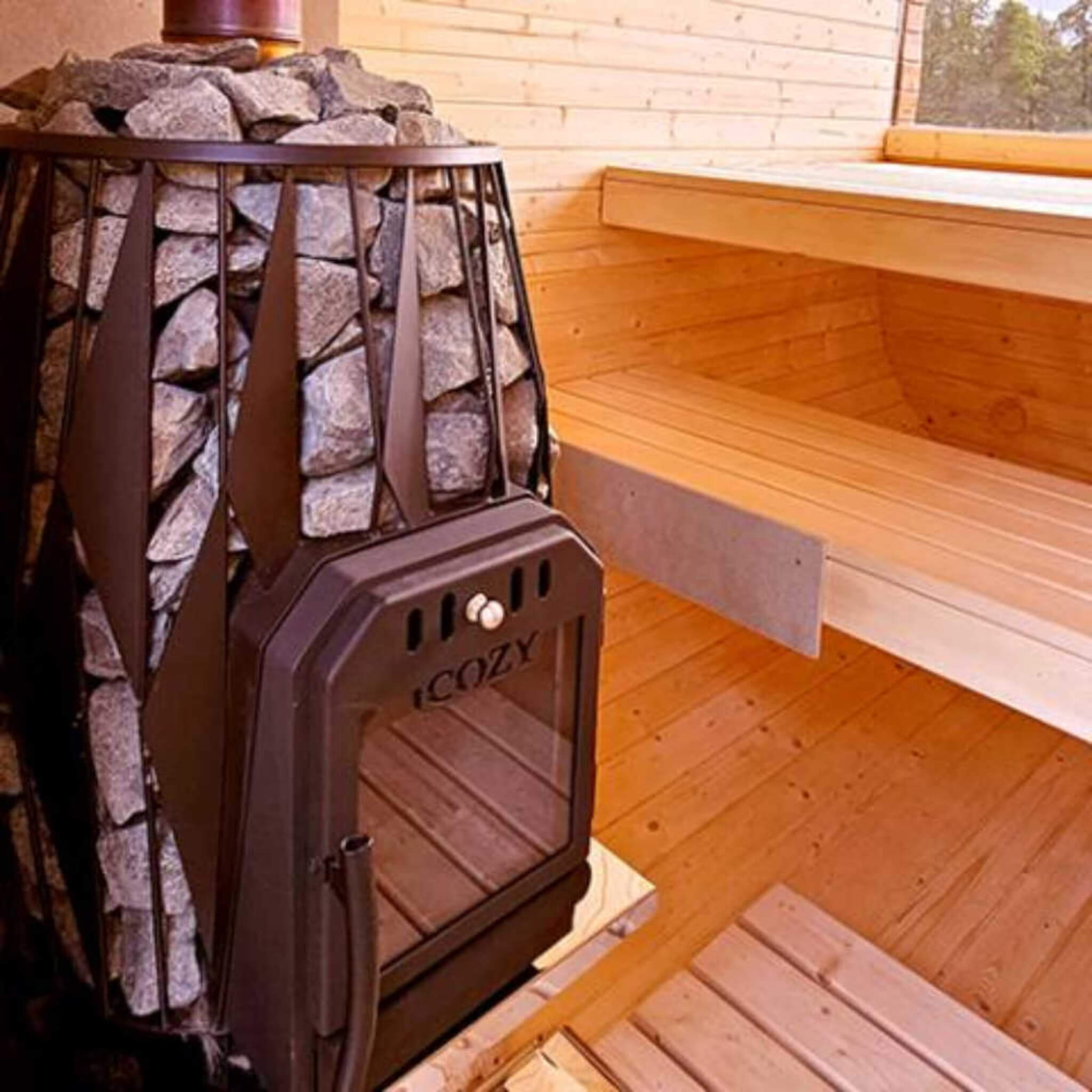 COZY HEAT COZY OG Wood-Burning Sauna Stove With Sauna Stones - Wood-Burning Sauna Heater