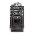 COZY HEAT COZY Quattro TW Thru-Wall Square Style Sauna Stove With Sauna Stones - Wood-Burning Sauna Heater