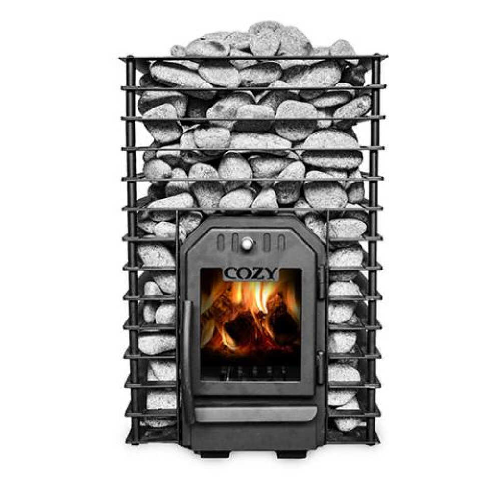 COZY HEAT COZY Quattro Wood-Fired Sauna Stove With Sauna Stones - Wood-Burning Sauna Heater