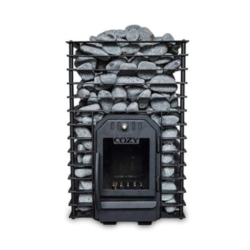 COZY HEAT COZY Quattro Wood-Fired Sauna Stove With Sauna Stones - Wood-Burning Sauna Heater