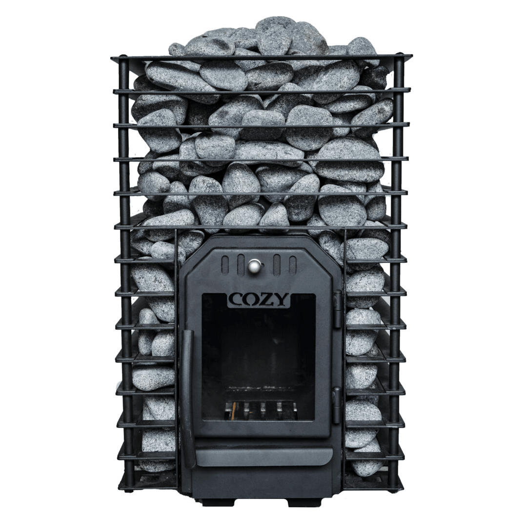 COZY HEAT COZY Quattro Wood-Fired Sauna Stove With Sauna Stones - Wood-Burning Sauna Heater