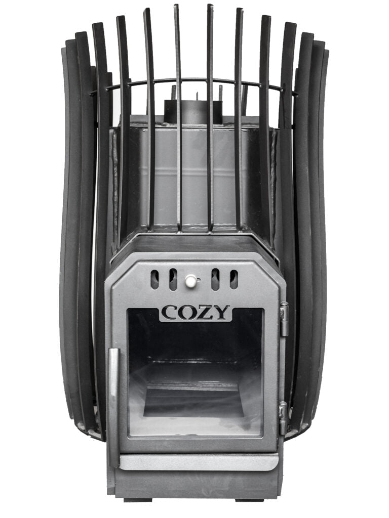 COZY HEAT COZY SW-TW Thru-Wall Wood Burning Sauna Stove With Sauna Stones - Wood-Burning Sauna Heater