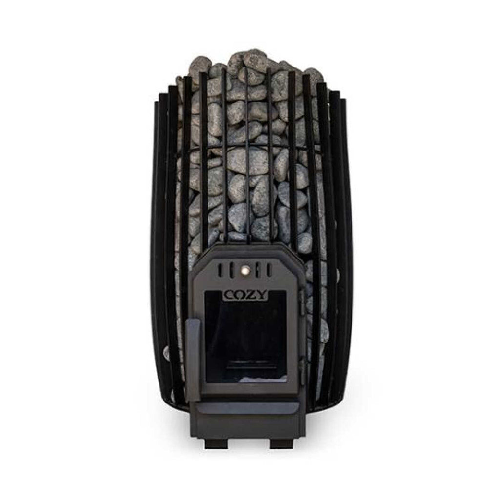 COZY HEAT COZY SW-TW Thru-Wall Wood Burning Sauna Stove With Sauna Stones - Wood-Burning Sauna Heater