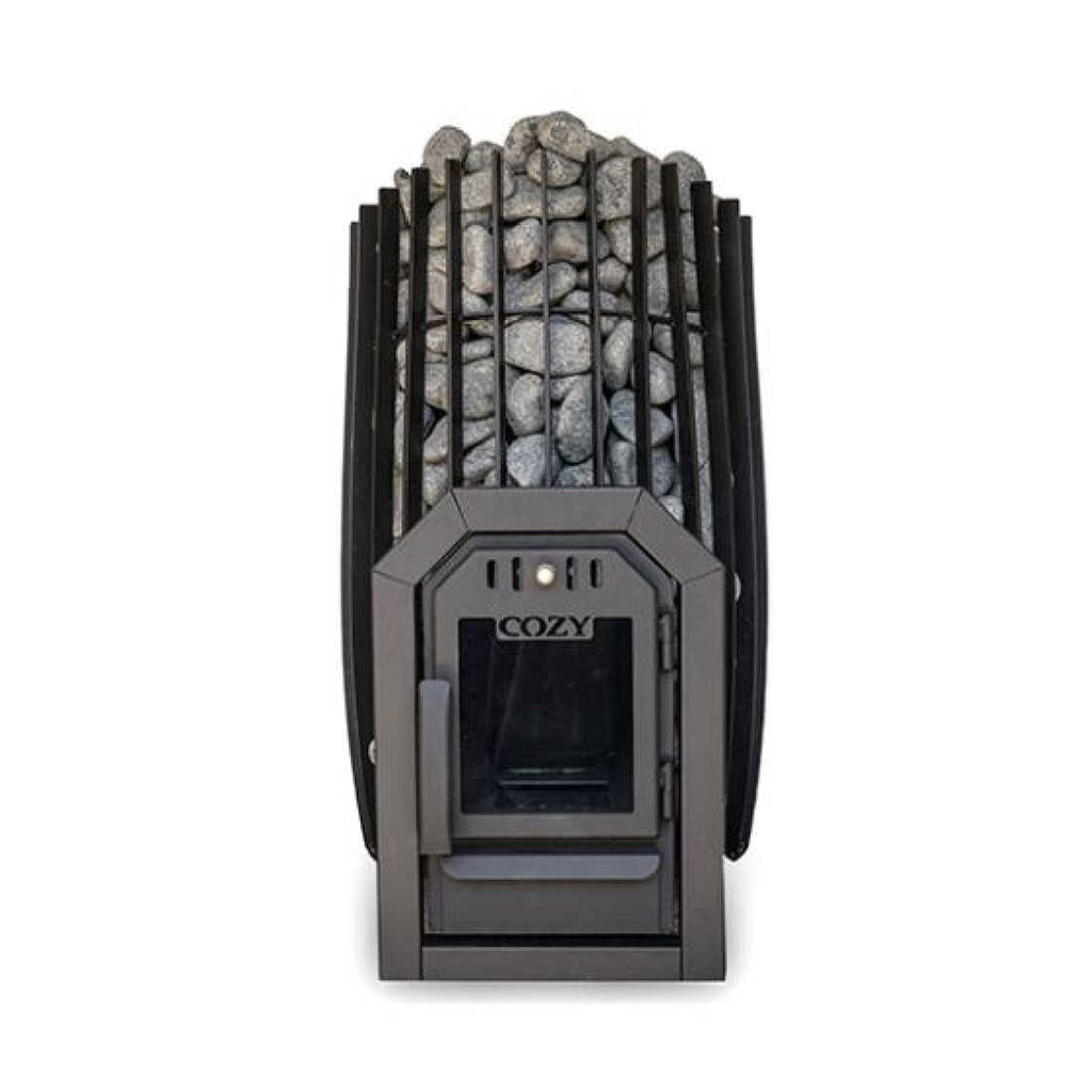 COZY HEAT COZY SW-TW Thru-Wall Wood Burning Sauna Stove With Sauna Stones - Wood-Burning Sauna Heater