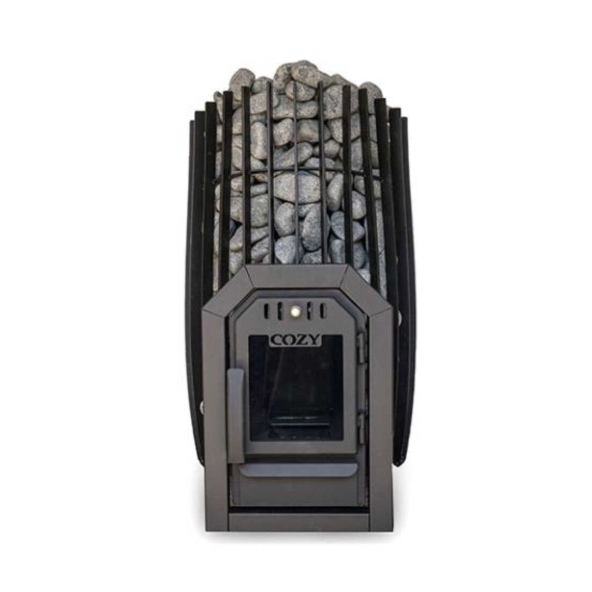 COZY HEAT COZY SW-TW Thru-Wall Wood Burning Sauna Stove With Sauna Stones - Wood-Burning Sauna Heater
