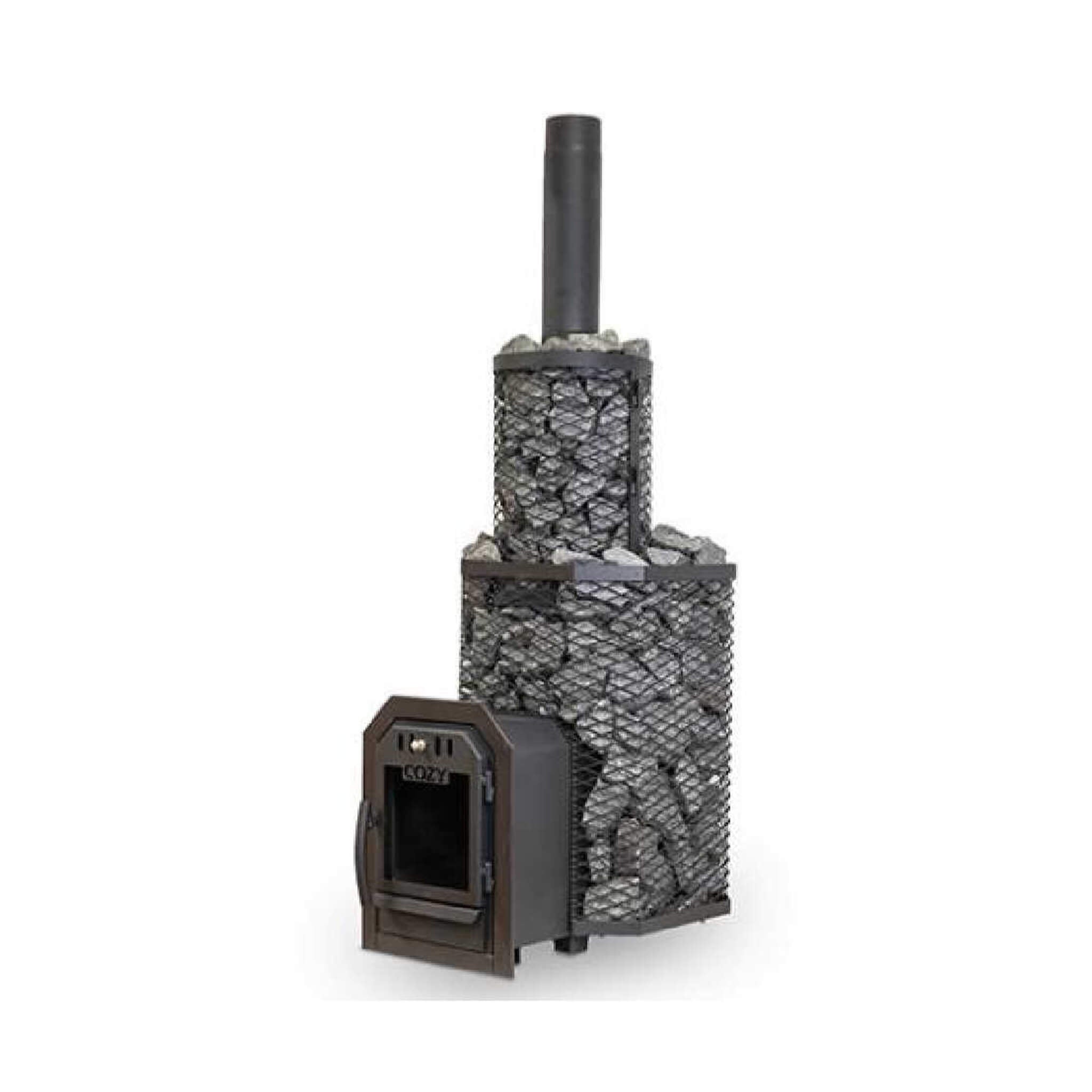 COZY HEAT COZY TW Thru-Wall Wood Burning Sauna Heater Stove - Wood-Burning Sauna Heater