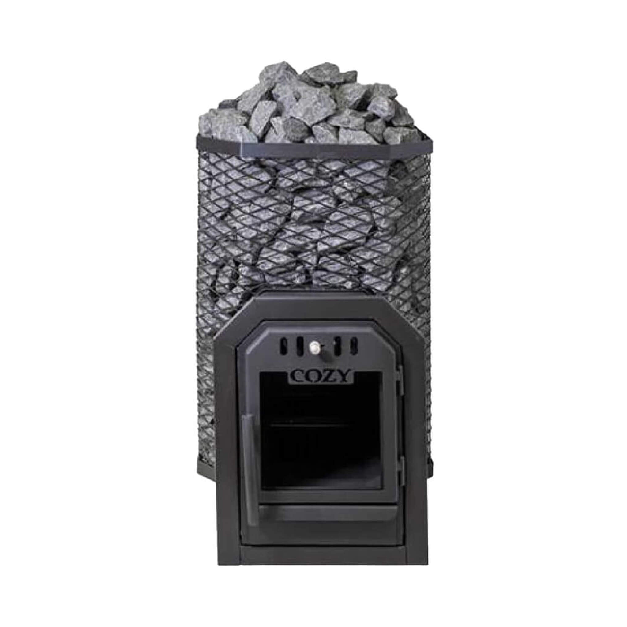 COZY HEAT COZY TW Thru-Wall Wood Burning Sauna Heater Stove - Wood-Burning Sauna Heater