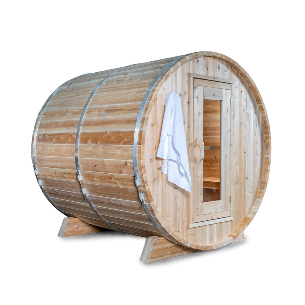 Leisurecraft Dundalk Leisurecraft 4-Person Canadian Timber Harmony Barrel Sauna - Traditional Sauna