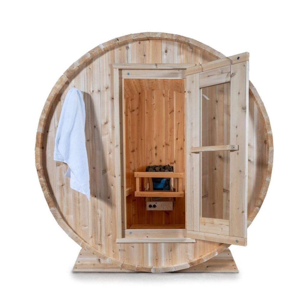 Leisurecraft Dundalk Leisurecraft 4-Person Canadian Timber Harmony Barrel Sauna - Traditional Sauna