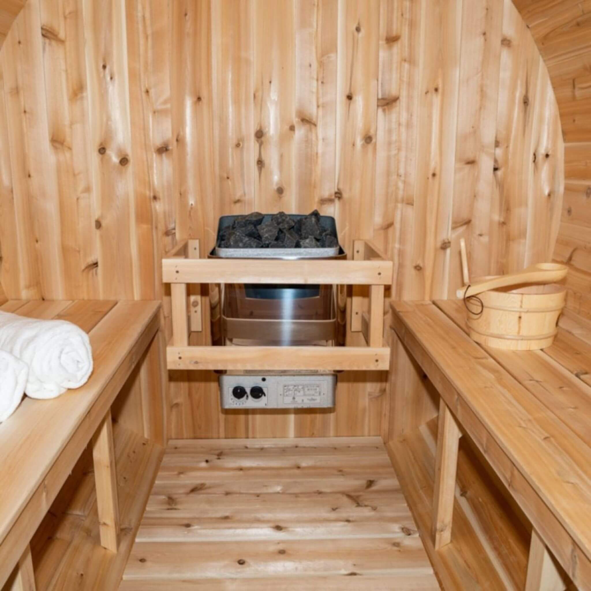 Leisurecraft Dundalk Leisurecraft 4-Person Canadian Timber Harmony Barrel Sauna - Traditional Sauna