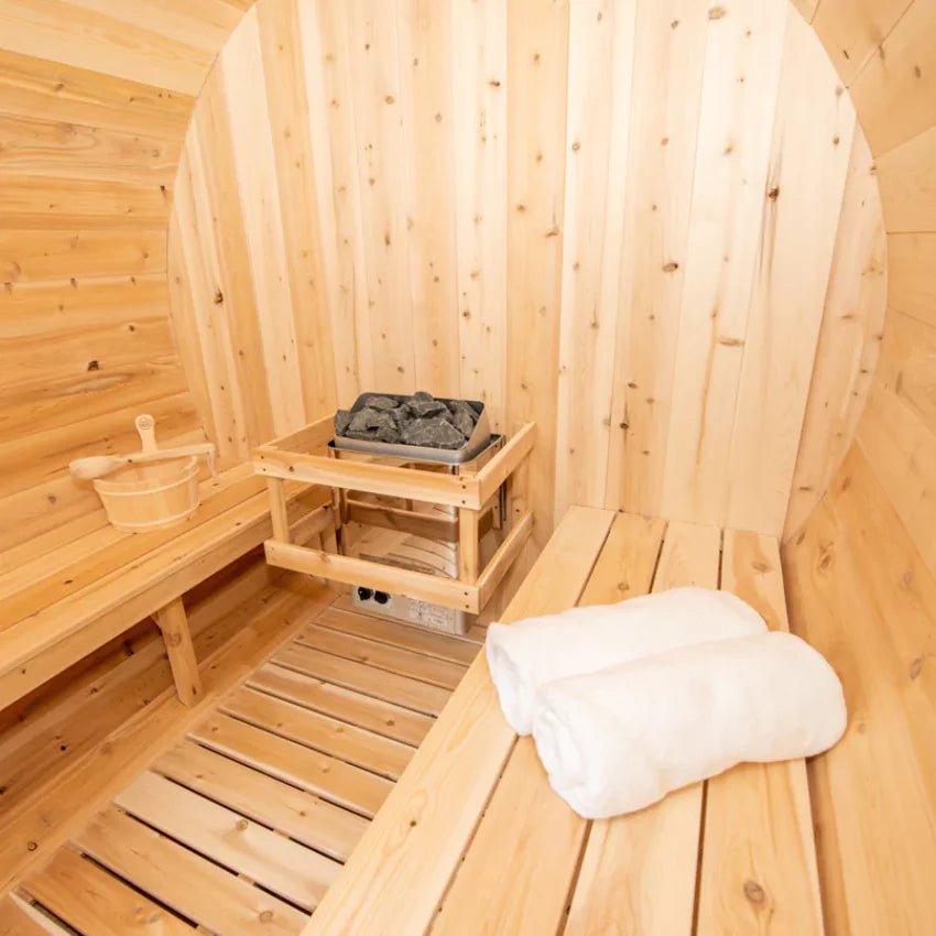 Leisurecraft Dundalk Leisurecraft 4-Person Canadian Timber Harmony Barrel Sauna - Traditional Sauna