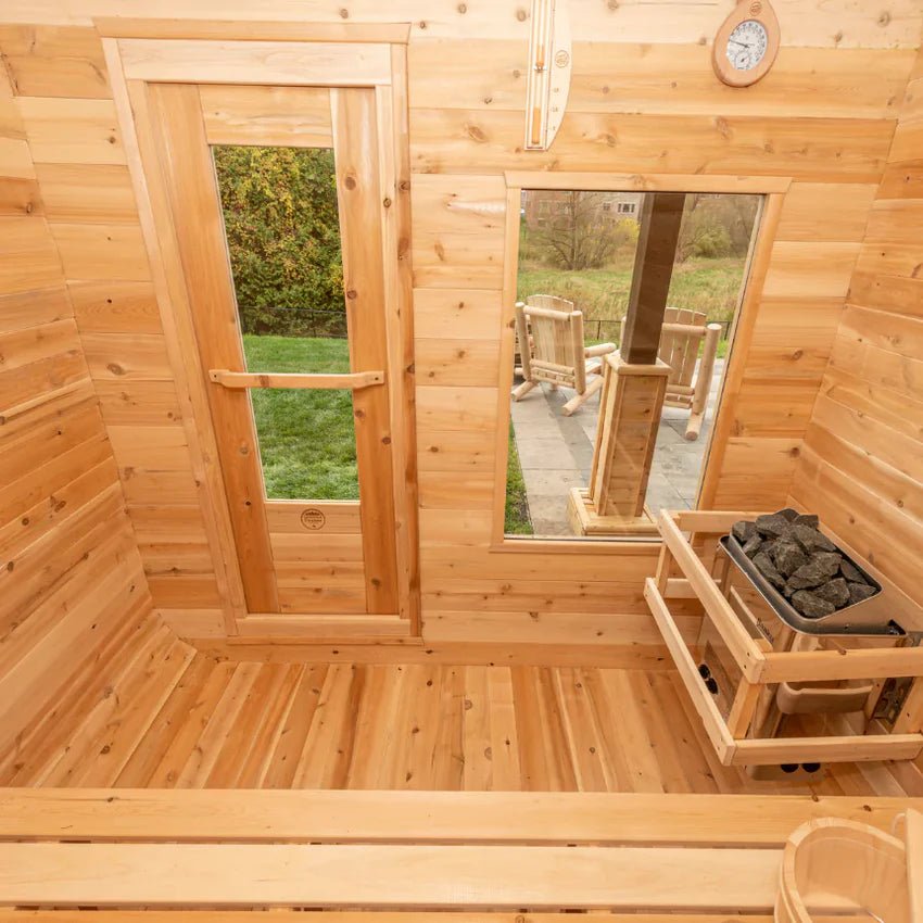 Leisurecraft Dundalk Leisurecraft 4-Person Canadian Timber Luna Cube Sauna - Traditional Sauna