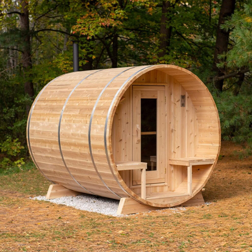 Leisurecraft Dundalk Leisurecraft 4-Person Canadian Timber Serenity Barrel Sauna - Traditional Sauna