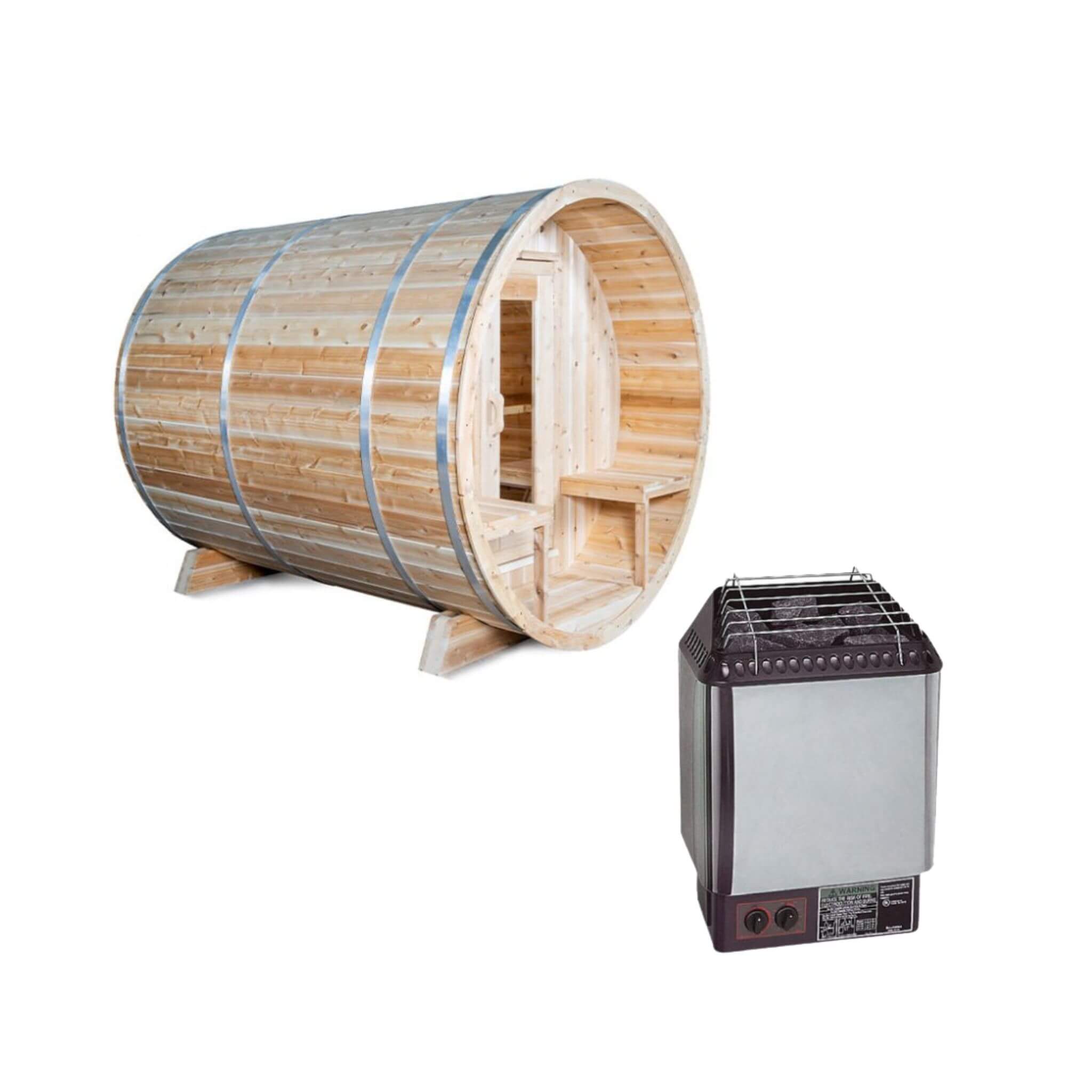 Leisurecraft Dundalk Leisurecraft 4-Person Canadian Timber Serenity Barrel Sauna - Traditional Sauna