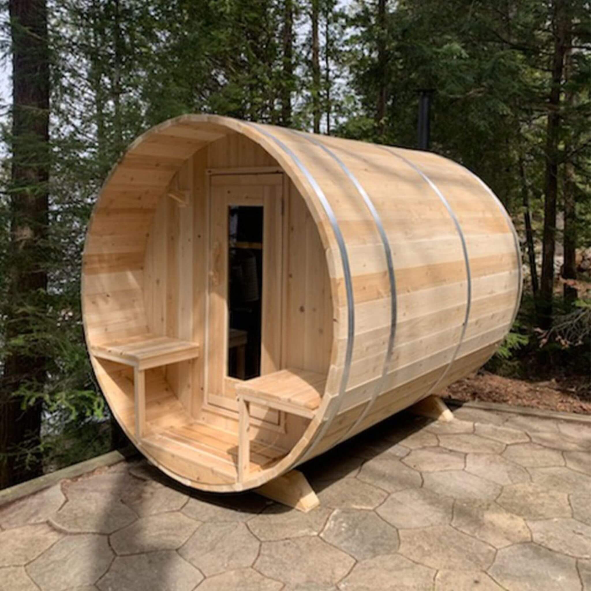 Leisurecraft Dundalk Leisurecraft 4-Person Canadian Timber Serenity Barrel Sauna - Traditional Sauna