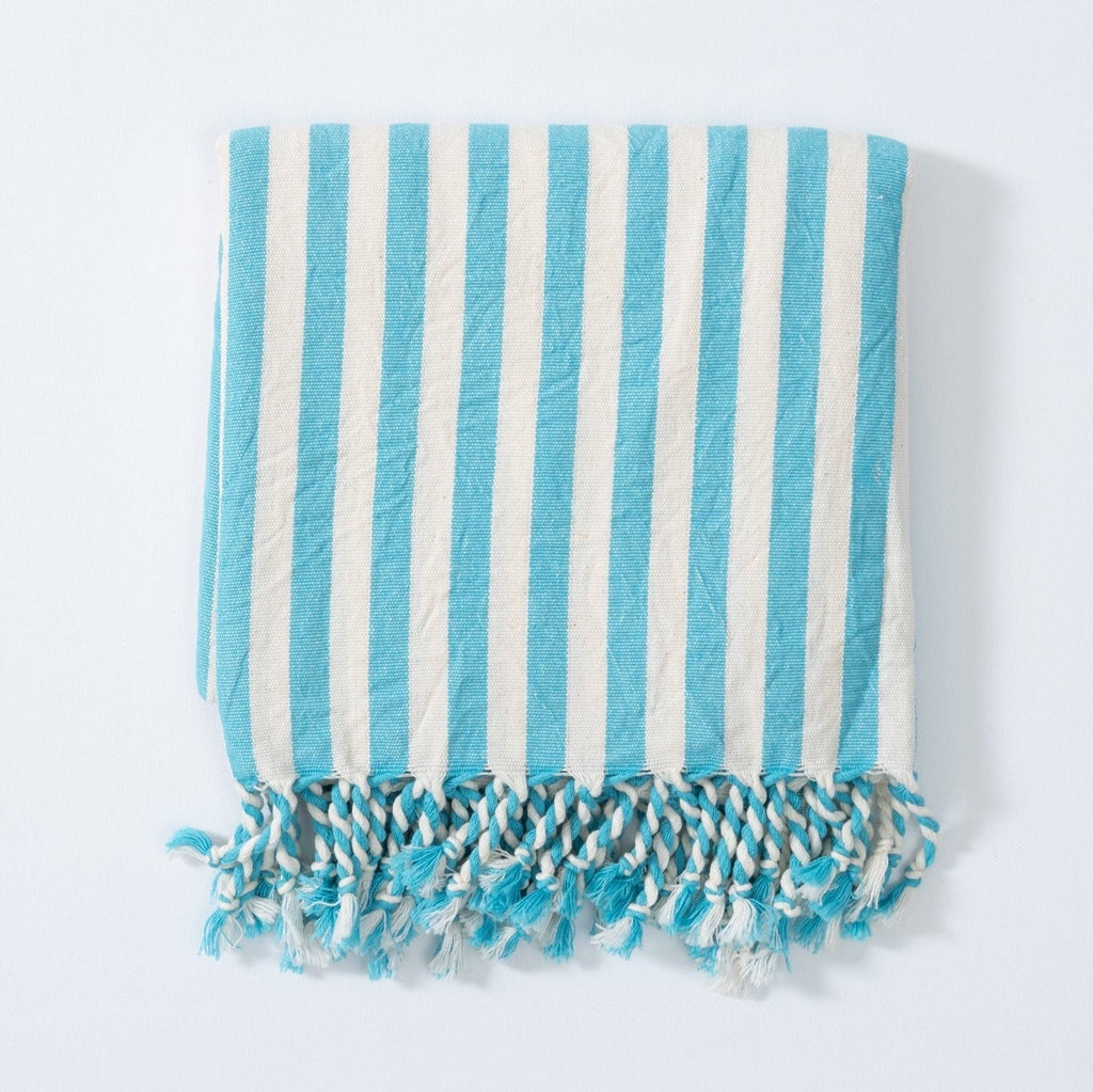 Eastern Woven Easter Woven Girit Turquoise Cotton Linen Towel - Spa Apparel