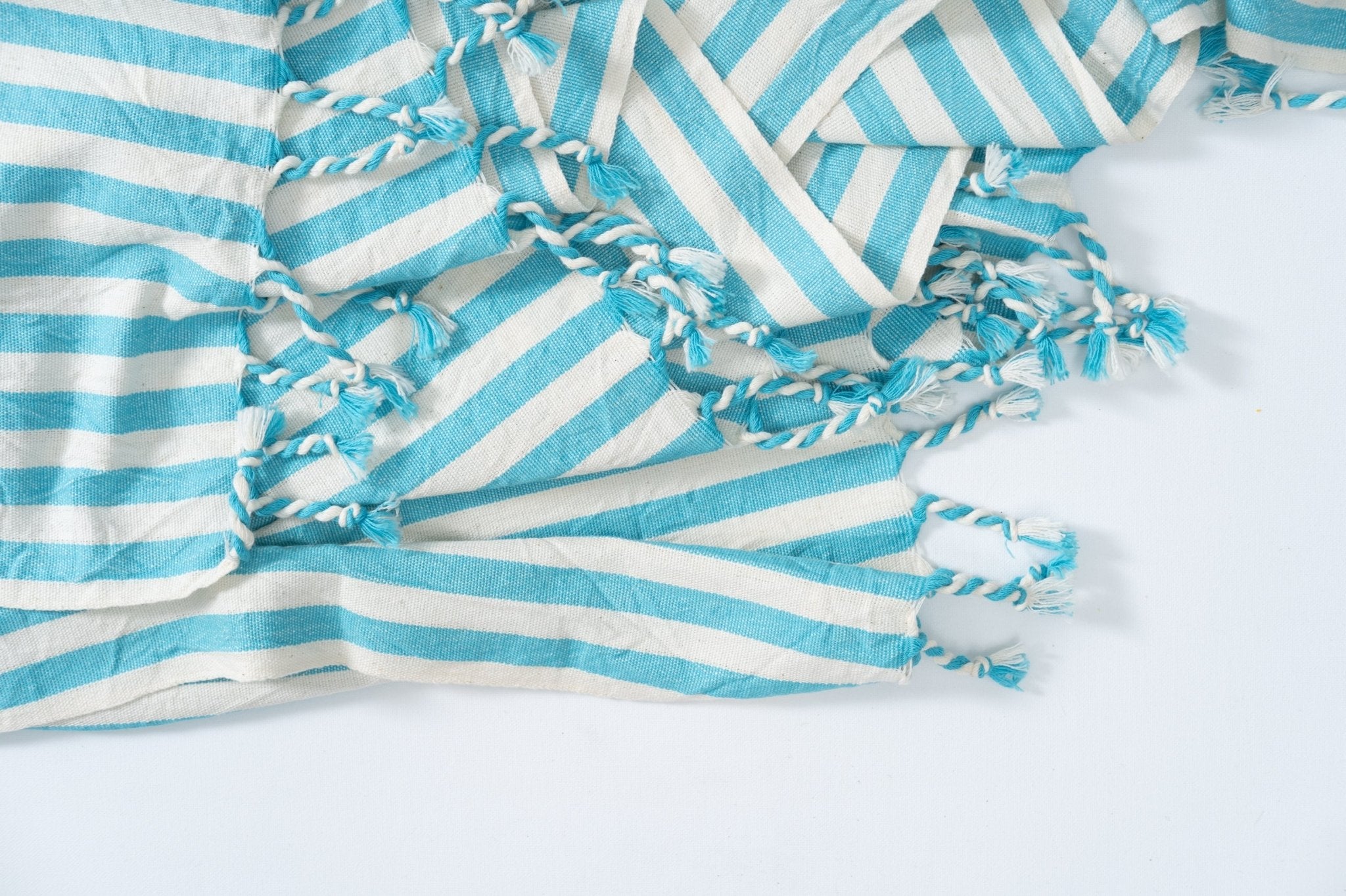 Eastern Woven Easter Woven Girit Turquoise Cotton Linen Towel - Spa Apparel