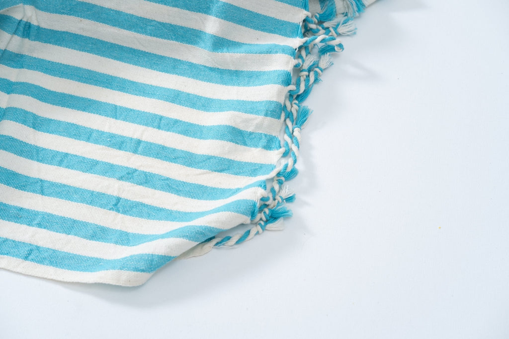 Eastern Woven Easter Woven Girit Turquoise Cotton Linen Towel - Spa Apparel