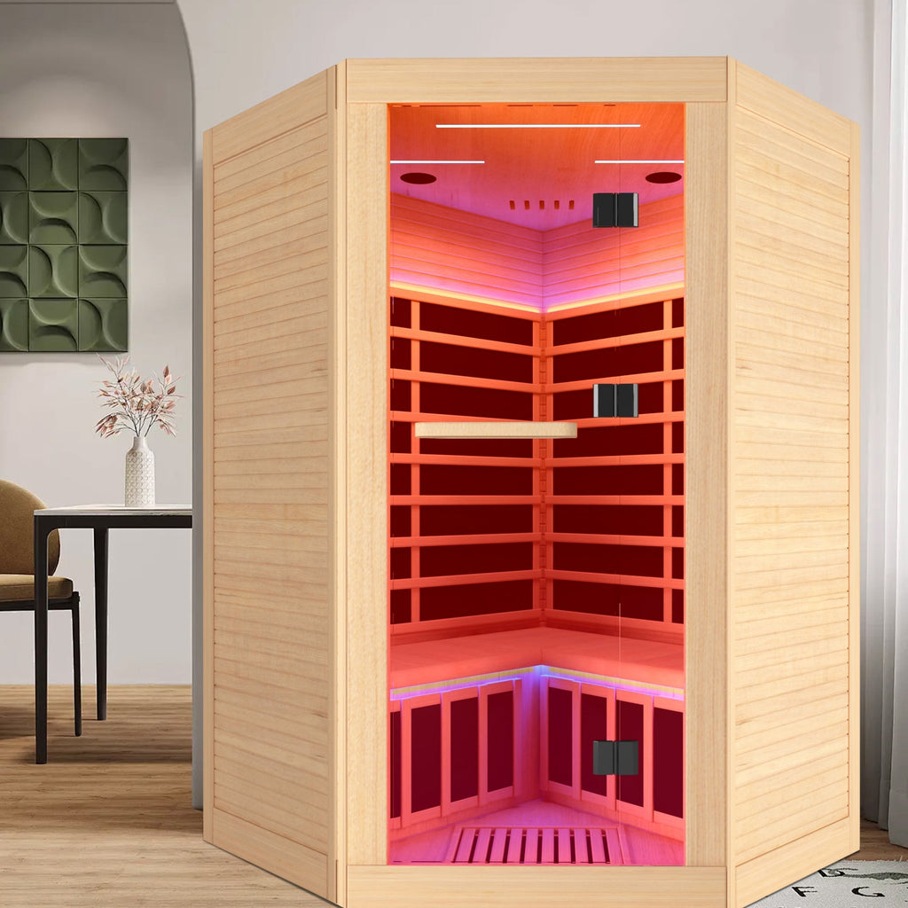 Canadian hemlock pentagonal double sauna