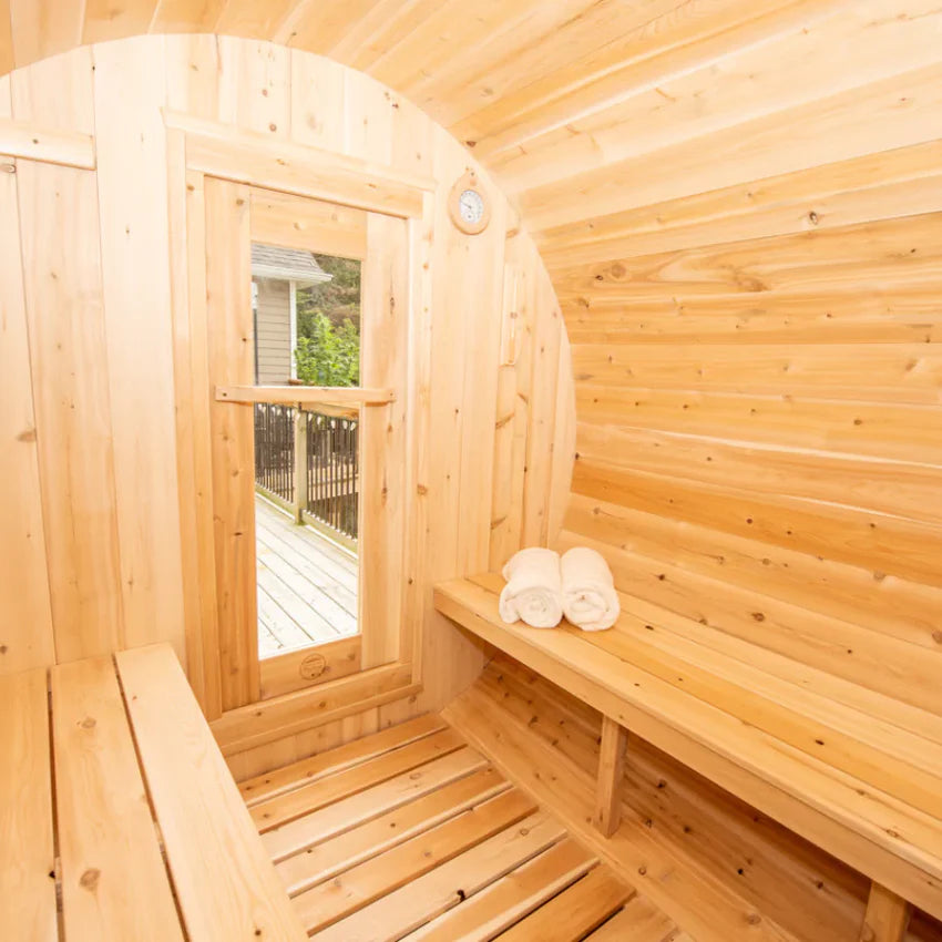 Dundalk Leisurecraft 4-Person Canadian Timber Harmony Barrel Sauna