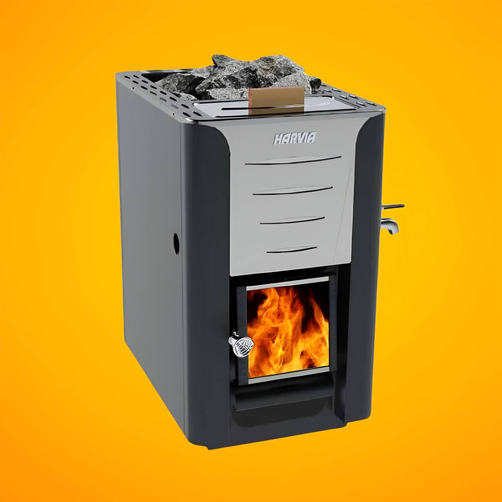 HARVIA Harvia 20 ES Pro Wood Sauna Stove With Water Tank & Stauna Stones, 24.1KW - Wood-Burning Sauna Heater