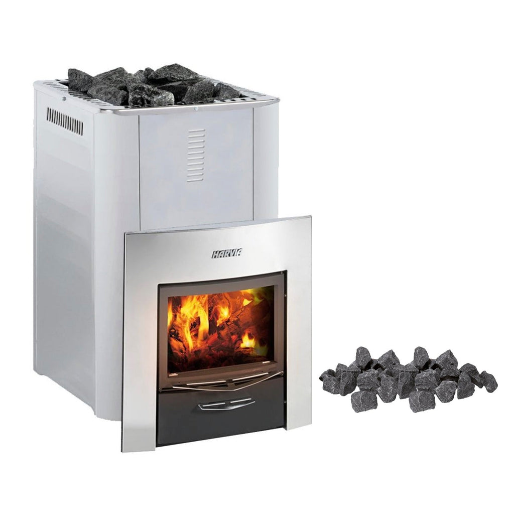 HARVIA Harvia Duo Series Stainless Steel Wood Sauna Stove Package - Wood-Burning Sauna Heater