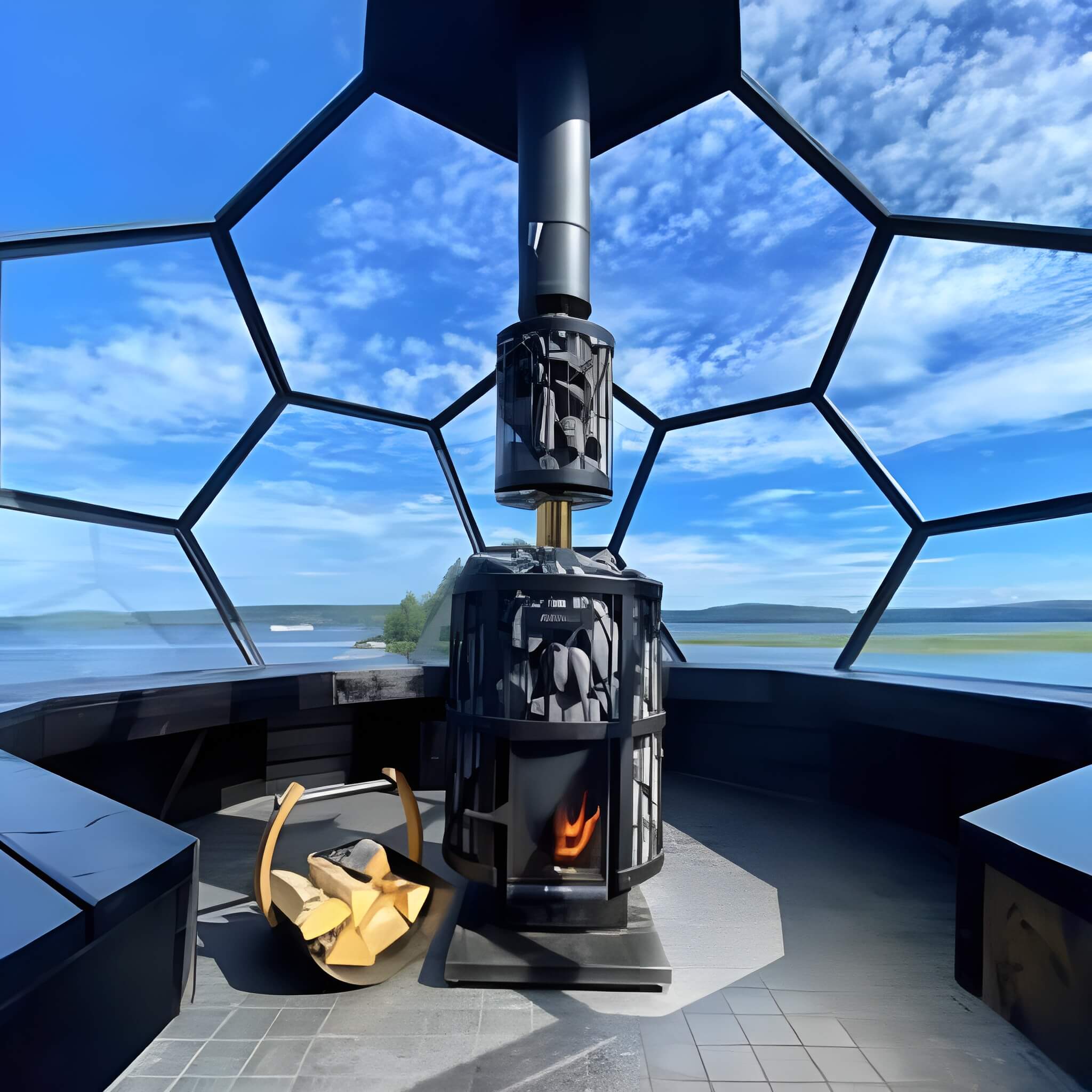 HARVIA Harvia GreenFlame Legend 240 Wood Sauna Stove With Sauna Stones, 15.9KW-WKLE20GM - Wood-Burning Sauna Heater