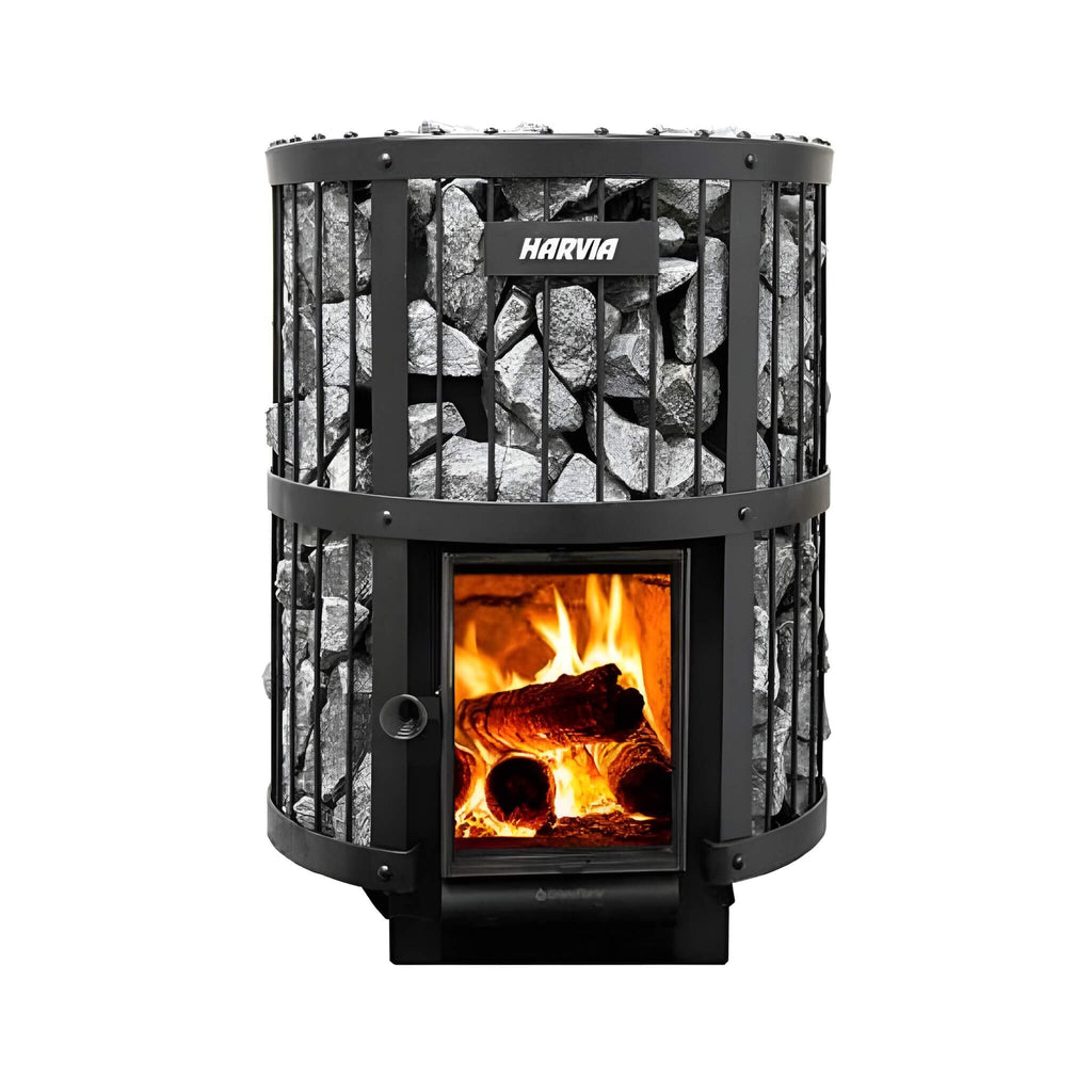 HARVIA Harvia GreenFlame Legend 240 Wood Sauna Stove With Sauna Stones, 15.9KW-WKLE20GM - Wood-Burning Sauna Heater