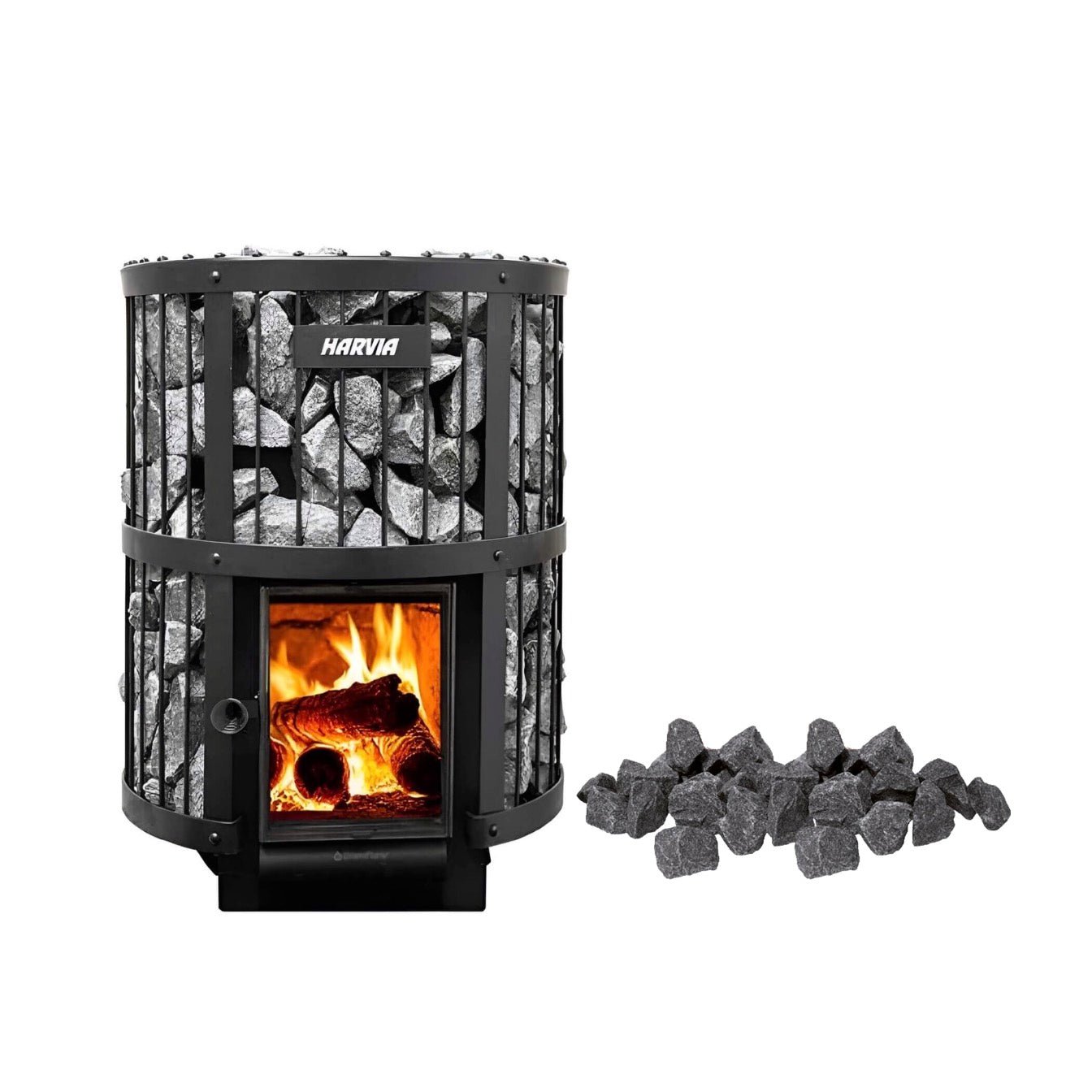 HARVIA Harvia GreenFlame Legend 240 Wood Sauna Stove With Sauna Stones, 15.9KW-WKLE20GM - Wood-Burning Sauna Heater