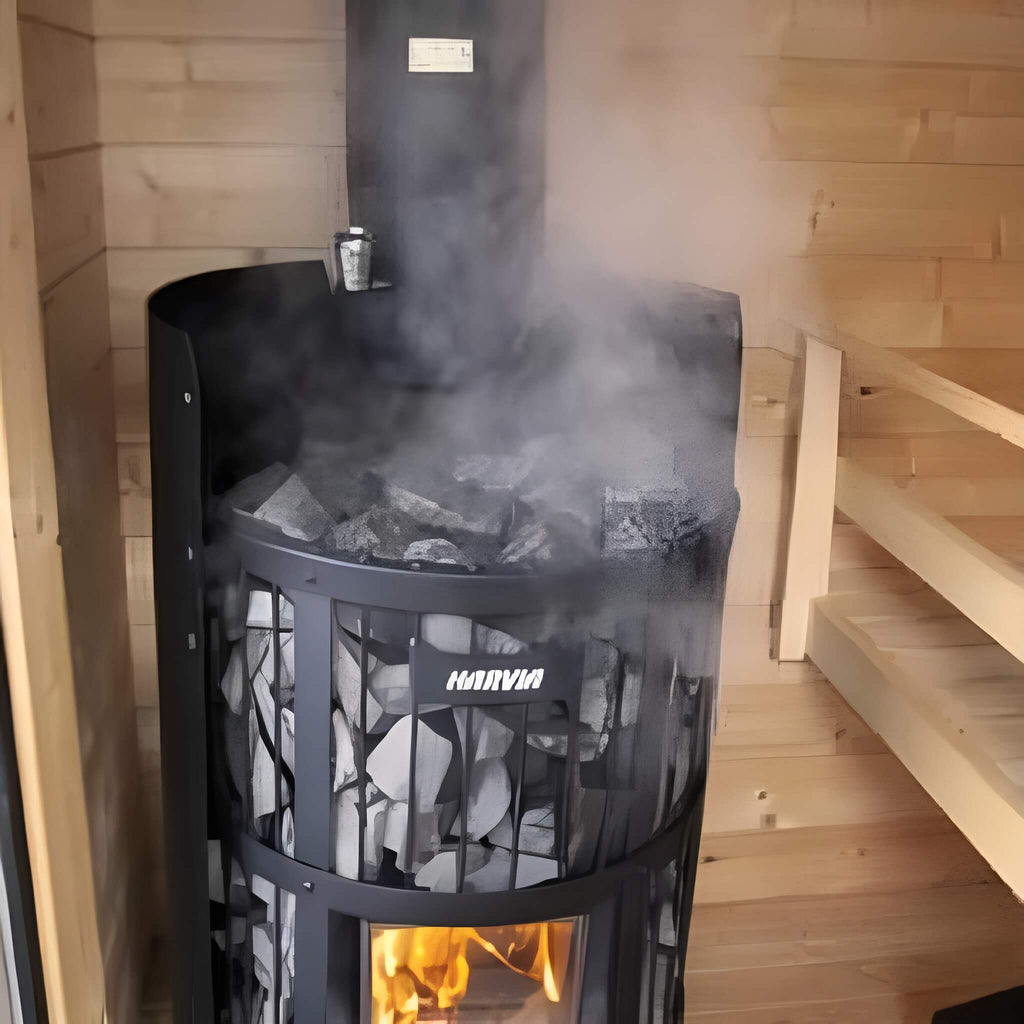 HARVIA Harvia GreenFlame Legend 240 Wood Sauna Stove With Sauna Stones, 15.9KW-WKLE20GM - Wood-Burning Sauna Heater