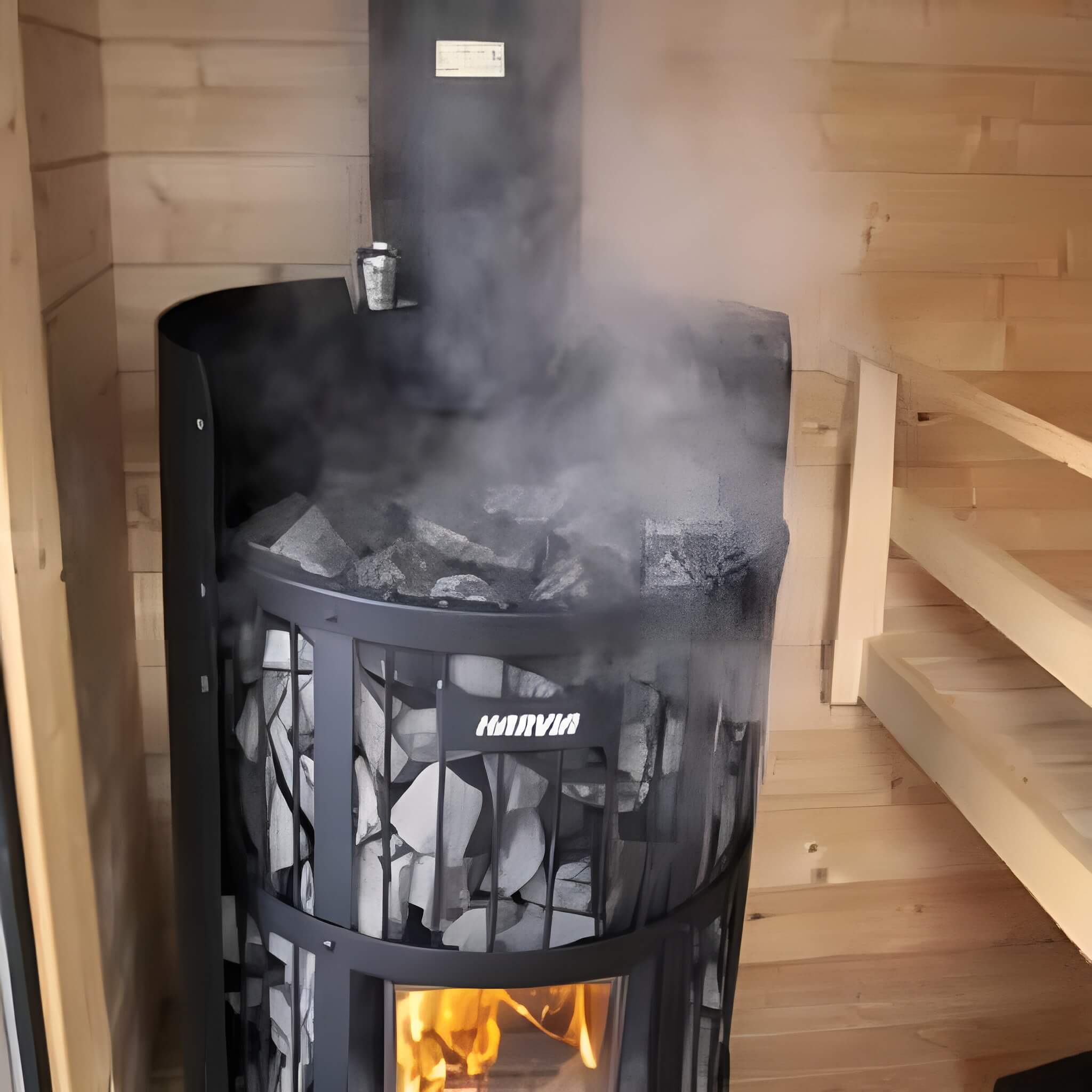 HARVIA Harvia GreenFlame Legend 240 Wood Sauna Stove With Sauna Stones, 15.9KW-WKLE20GM - Wood-Burning Sauna Heater