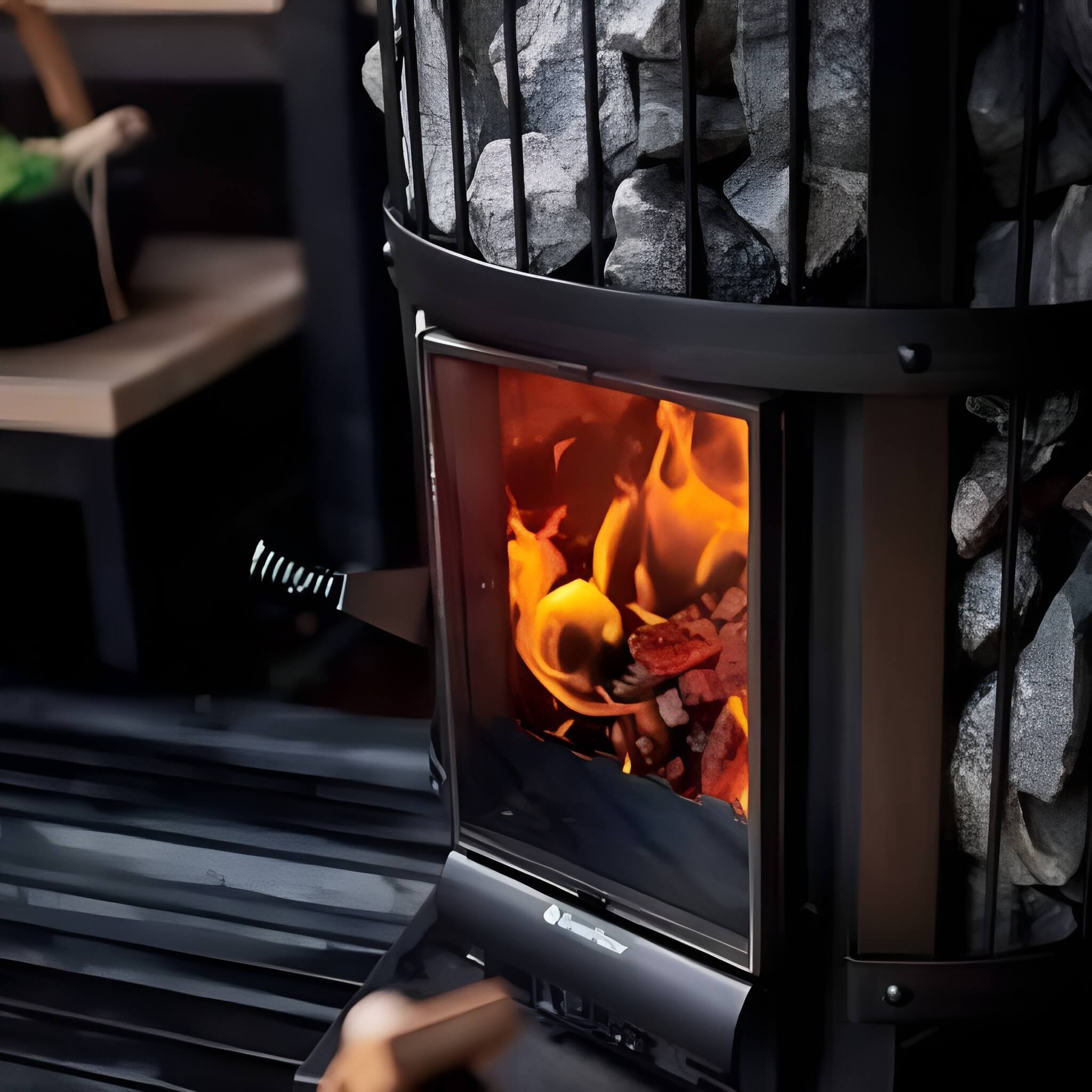 HARVIA Harvia GreenFlame Legend 240 Wood Sauna Stove With Sauna Stones, 15.9KW-WKLE20GM - Wood-Burning Sauna Heater