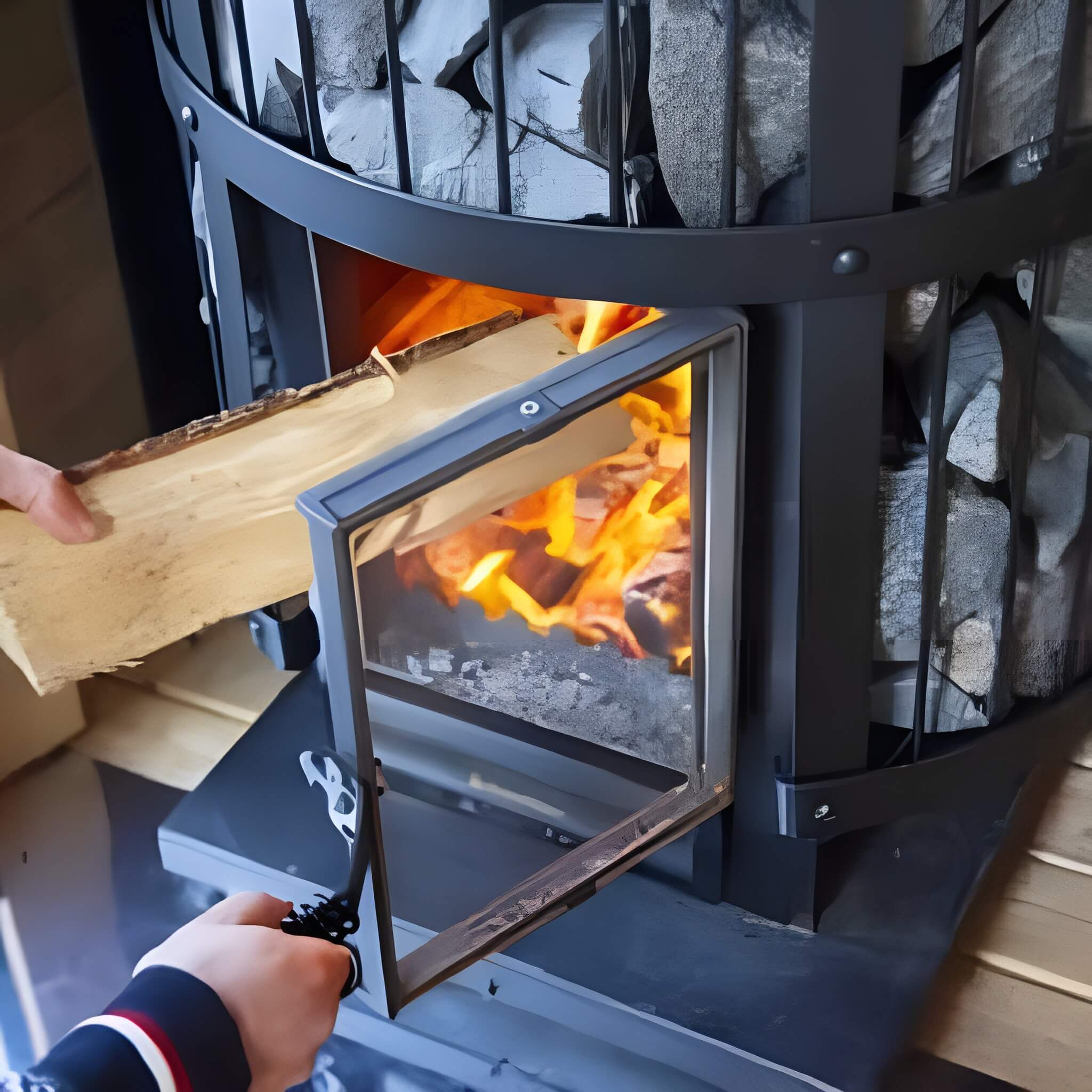 HARVIA Harvia GreenFlame Legend 240 Wood Sauna Stove With Sauna Stones, 15.9KW-WKLE20GM - Wood-Burning Sauna Heater