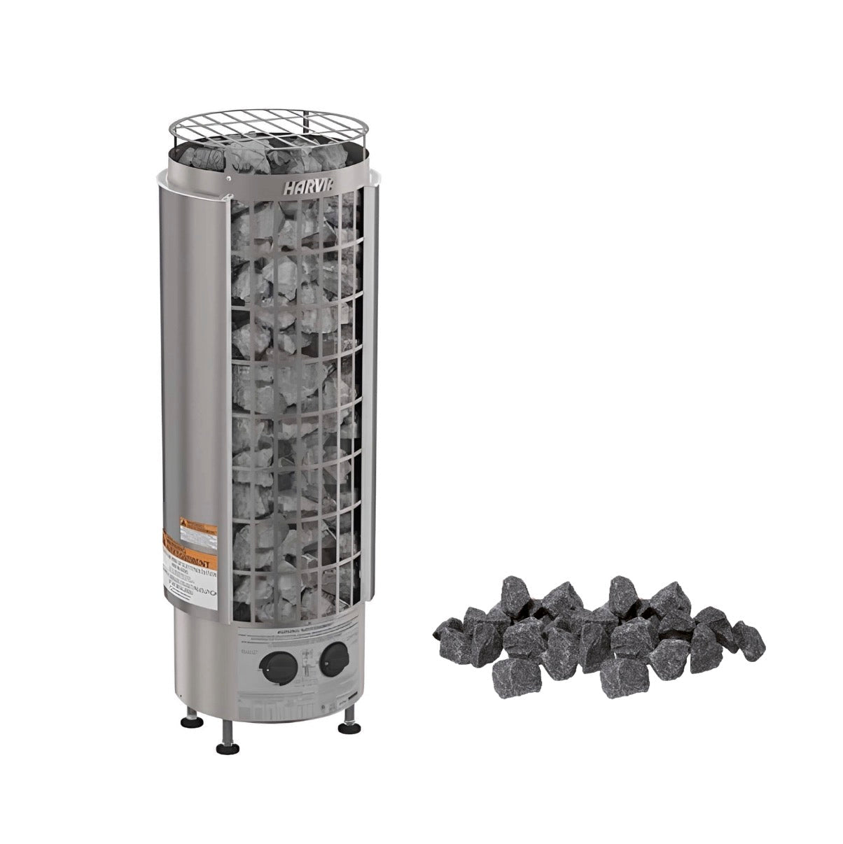 HARVIA Harvia Cilindro Modern Steel Pillar Style Sauna Heater With Sauna Stones Package - Electric Sauna Heaters