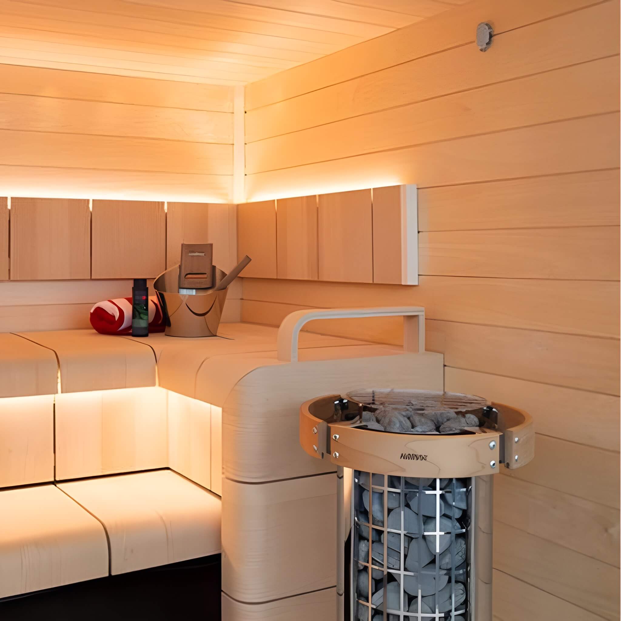 HARVIA Harvia Cilindro Modern Steel Pillar Style Sauna Heater With Sauna Stones Package - Electric Sauna Heaters