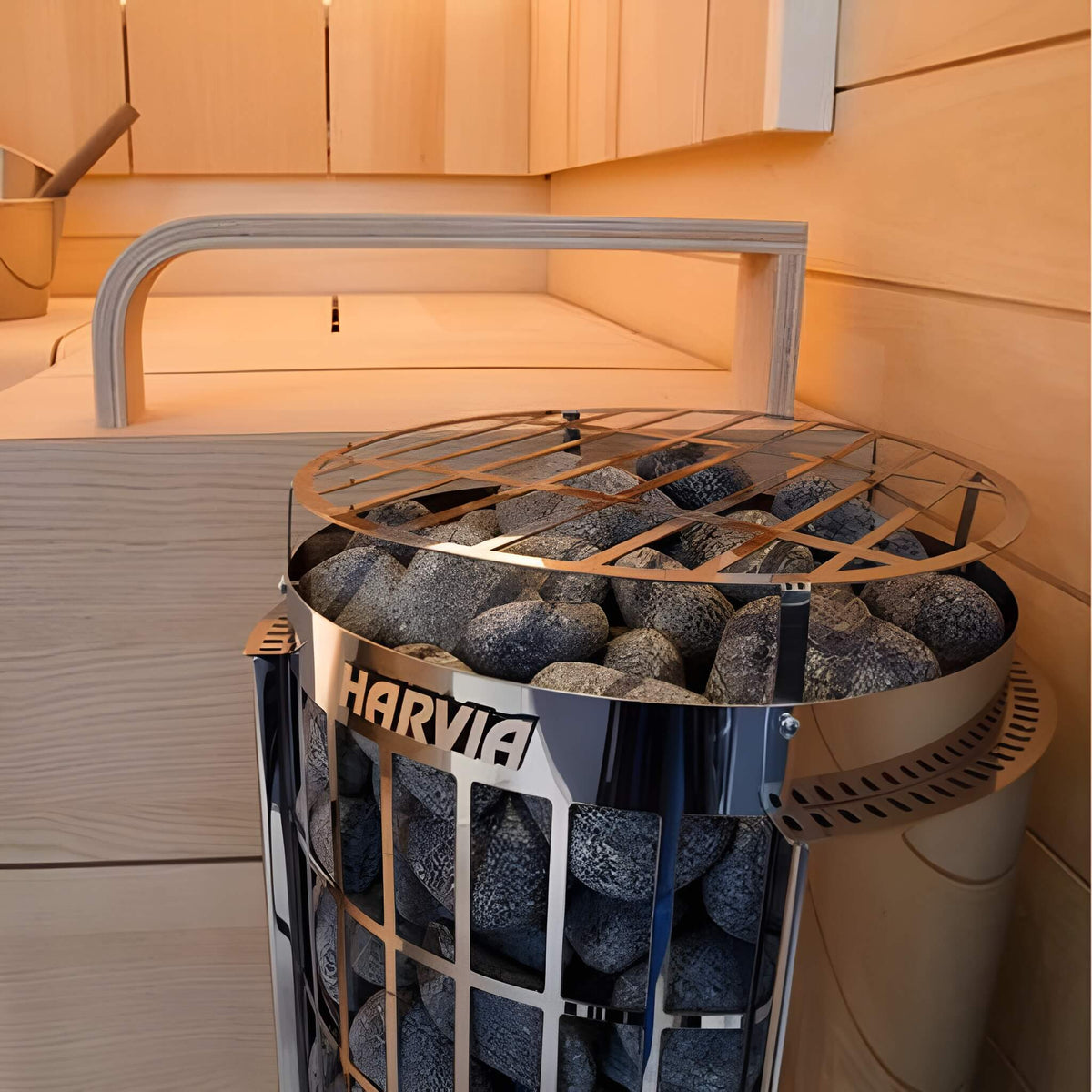 HARVIA Harvia Cilindro Modern Steel Pillar Style Sauna Heater With Sauna Stones Package - Electric Sauna Heaters