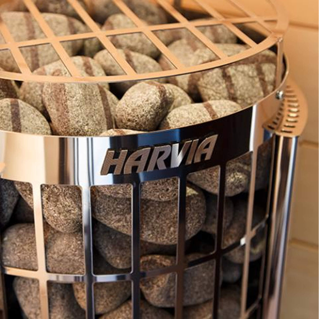 HARVIA Harvia Cilindro Modern Steel Pillar Style Sauna Heater With Sauna Stones Package - Electric Sauna Heaters