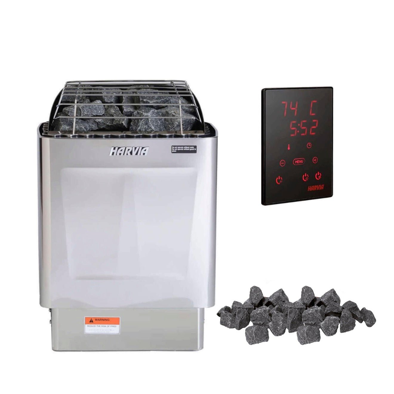 HARVIA Harvia KIP60W 6KW UL Certified Electric Sauna Heater With Xenio CX170 Digital WIFI Control &amp; Sauna Stones - Electric Sauna Heaters